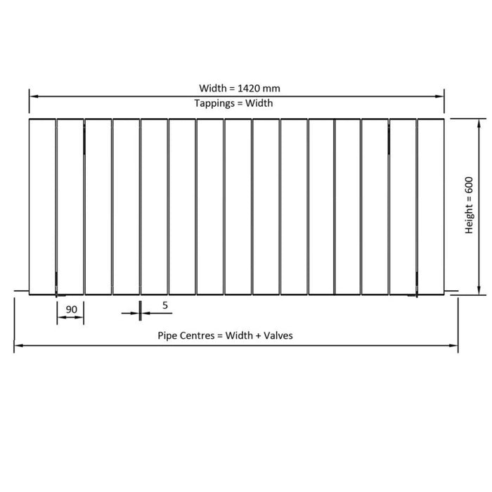 Eastbrook Guardia Aluminium Horizontal Designer Radiator - Matt White