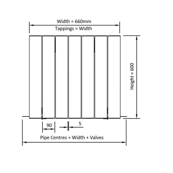 Eastbrook Guardia Aluminium Horizontal Designer Radiator - Matt White