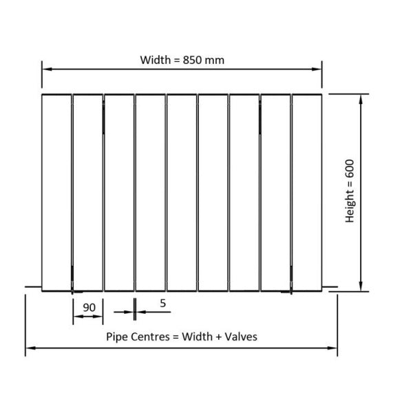 Eastbrook Guardia Aluminium Horizontal Designer Radiator - Matt White