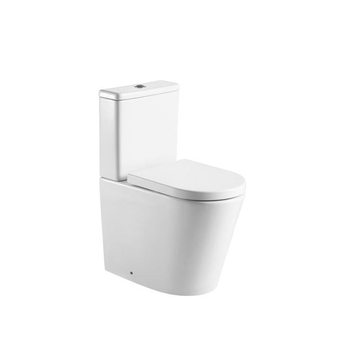 Tailored Ferrara Plus Rimless Semi-Comfort Height Fully Shrouded Close Coupled Toilet with Wrap Over Soft Close Seat