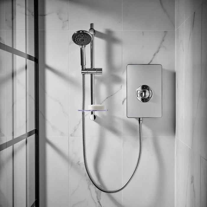 Triton Aspirante Electric Shower - 9.5kW - Brushed Steel