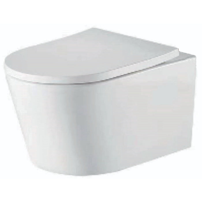 Tailored Ferrara Plus Rimless Wall Hung Toilet with Wrap Over Soft Close Seat