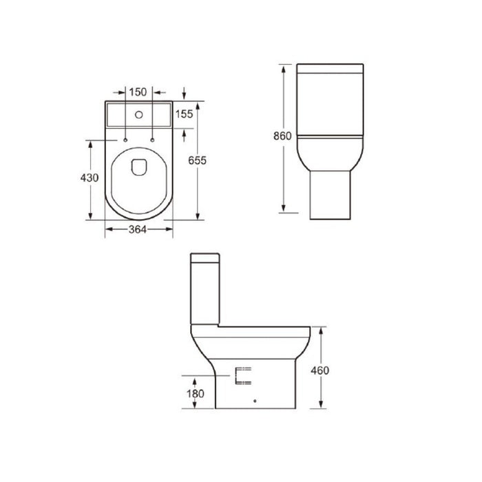 Tailored Florence Rimless Comfort Height Close Coupled Toilet with Slim Soft Close Seat