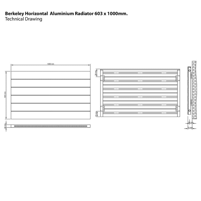 Eastbrook Berkeley Aluminium Horizontal Designer Radiator - Matt Anthracite