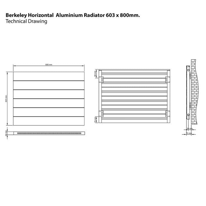 Eastbrook Berkeley Aluminium Horizontal Designer Radiator - Matt Anthracite