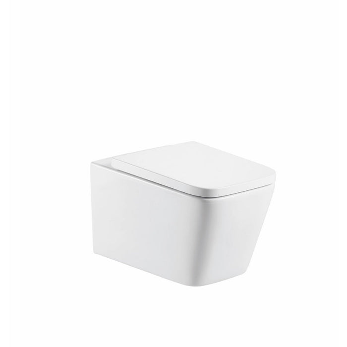 Tailored Milan Rimless Square Wall Hung Toilet with Soft Close Seat