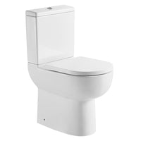 Tailored Tornio Rimless Comfort Height Closed Back D-Shape Close Coupled Toilet with Soft Close Seat