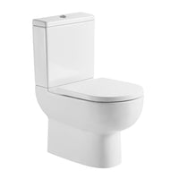 Tailored Tornio Rimless Closed Back D-Shape Close Coupled Toilet with Soft Close Seat