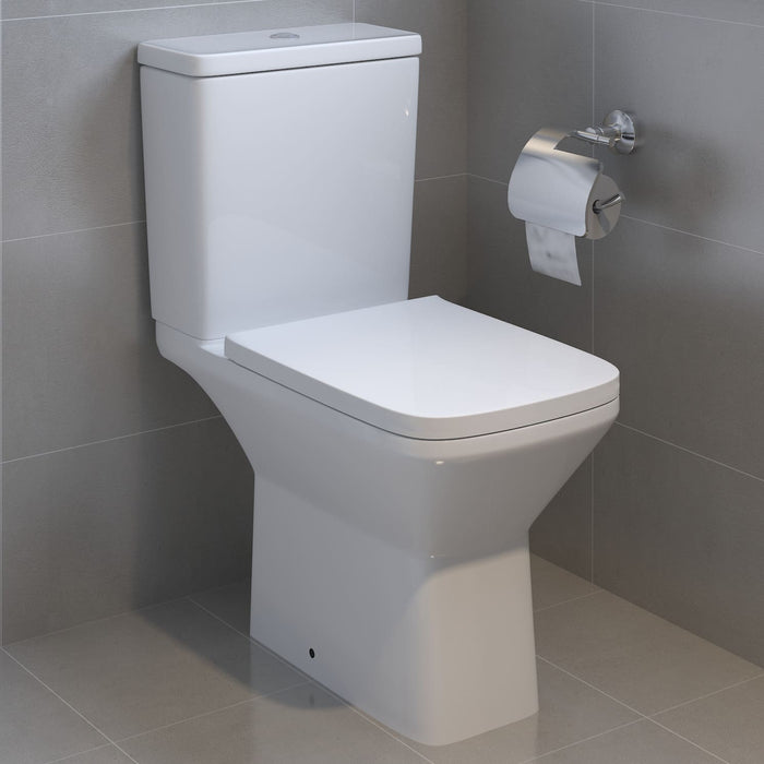 Tailored Plumb Essentials Square Rimless Short Projection Close Coupled Toilet with Soft Close Seat