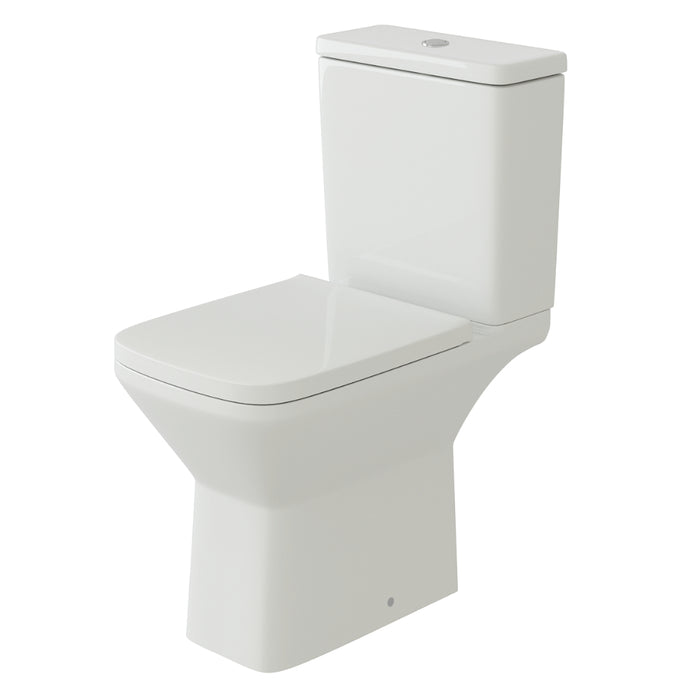 Tailored Plumb Essentials Square Rimless Short Projection Close Coupled Toilet with Soft Close Seat