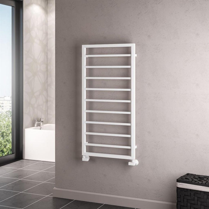 Eastbrook Ryton Vertical Designer Heated Towel Rail - Matt White