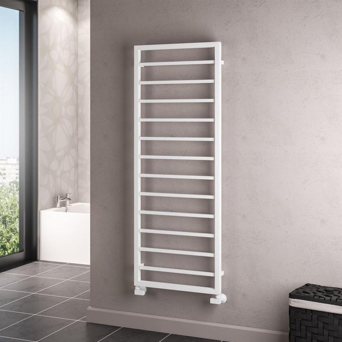 Eastbrook Ryton Vertical Designer Heated Towel Rail - Matt White