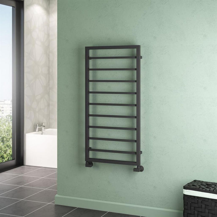 Eastbrook Ryton Vertical Designer Heated Towel Rail - Matt Anthracite