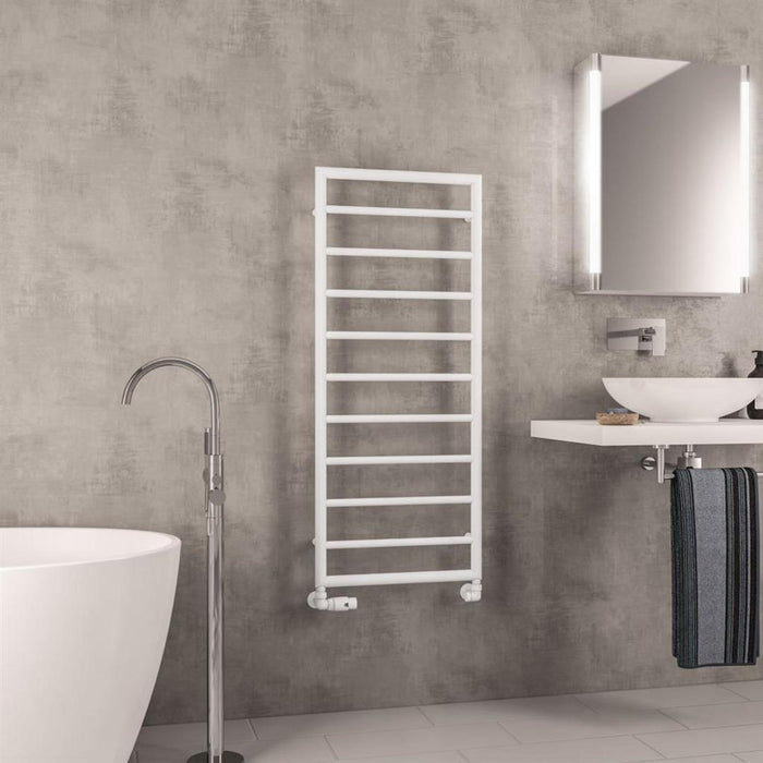 Eastbrook Kenilworth Vertical Designer Heated Towel Rail - Matt White