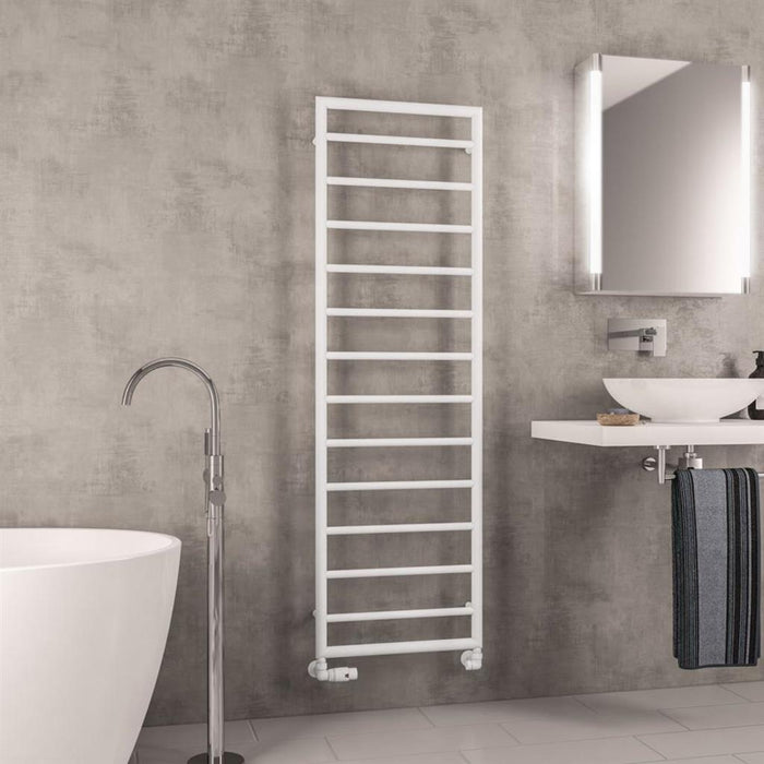 Eastbrook Kenilworth Vertical Designer Heated Towel Rail - Matt White