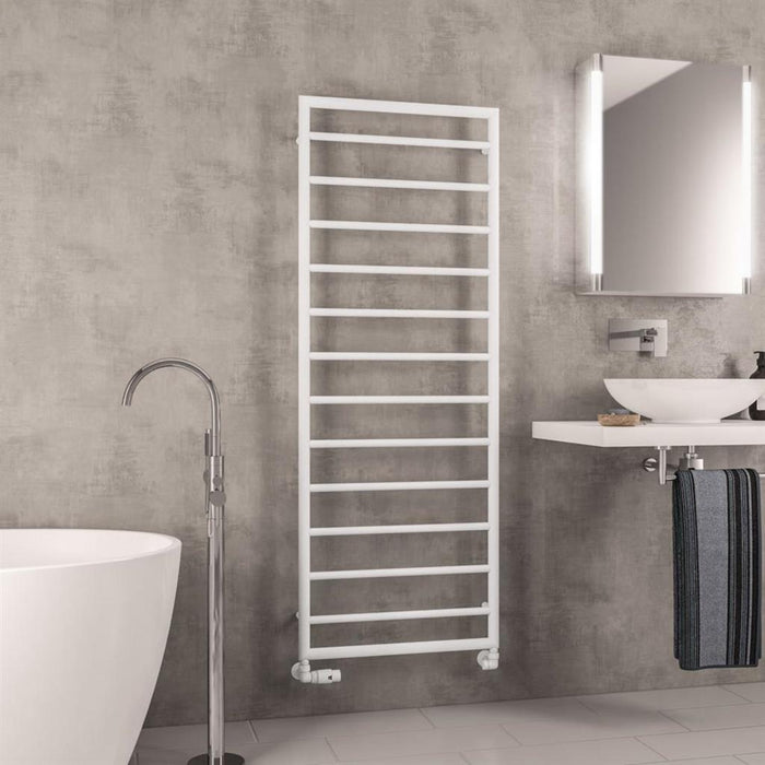Eastbrook Kenilworth Vertical Designer Heated Towel Rail - Matt White