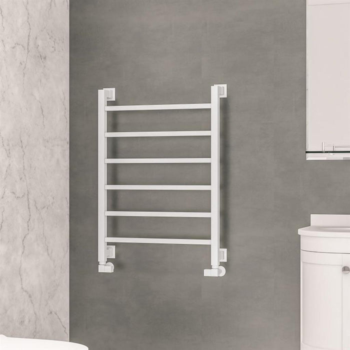 Eastbrook Loxley Vertical Designer Heated Towel Rail - Matt White