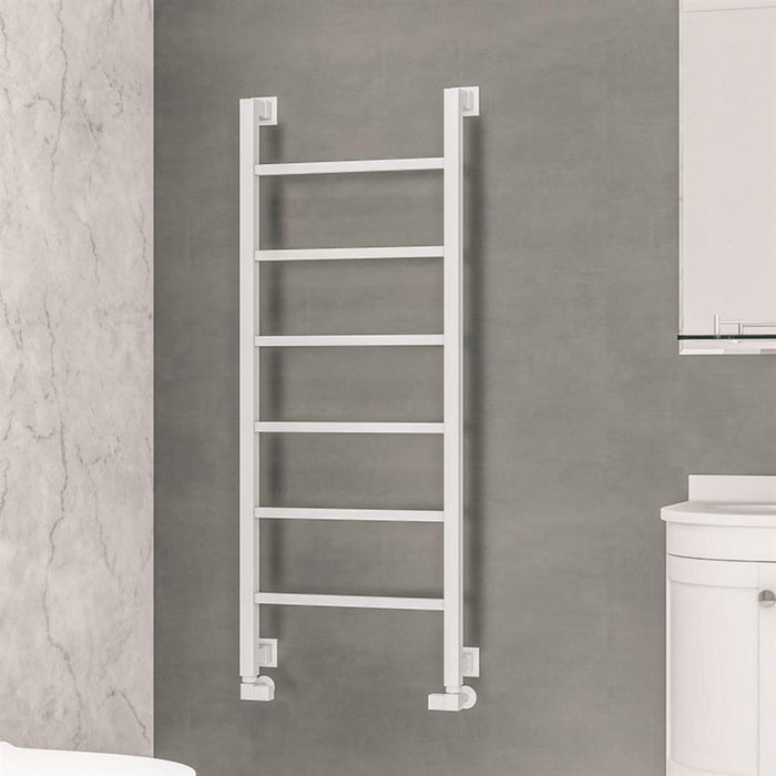 Eastbrook Loxley Vertical Designer Heated Towel Rail - Matt White