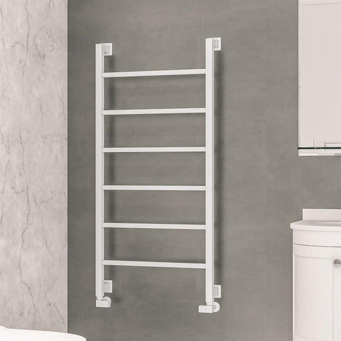 Eastbrook Loxley Vertical Designer Heated Towel Rail - Matt White