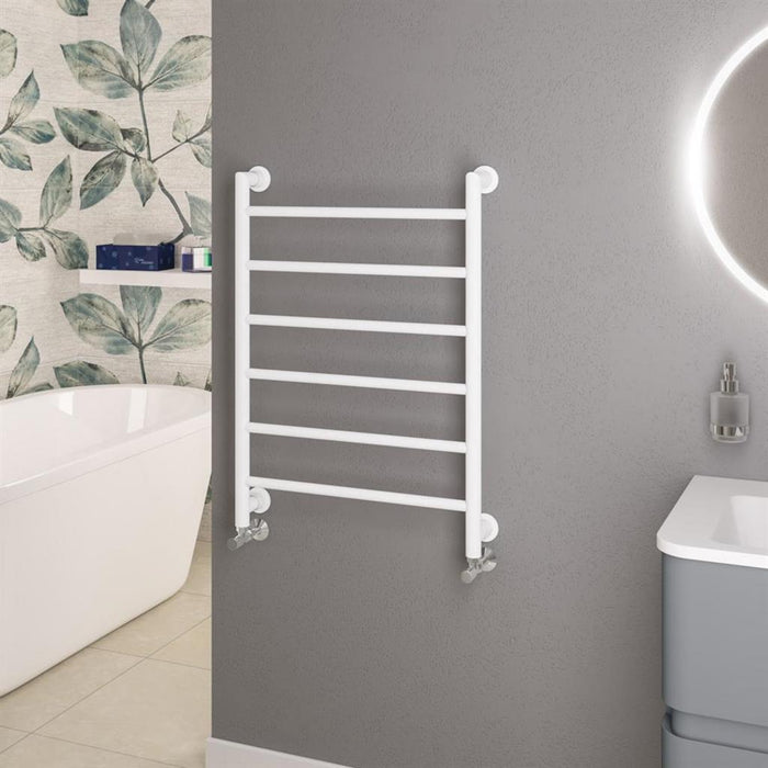 Eastbrook Eshton Vertical Designer Heated Towel Rail - Matt White