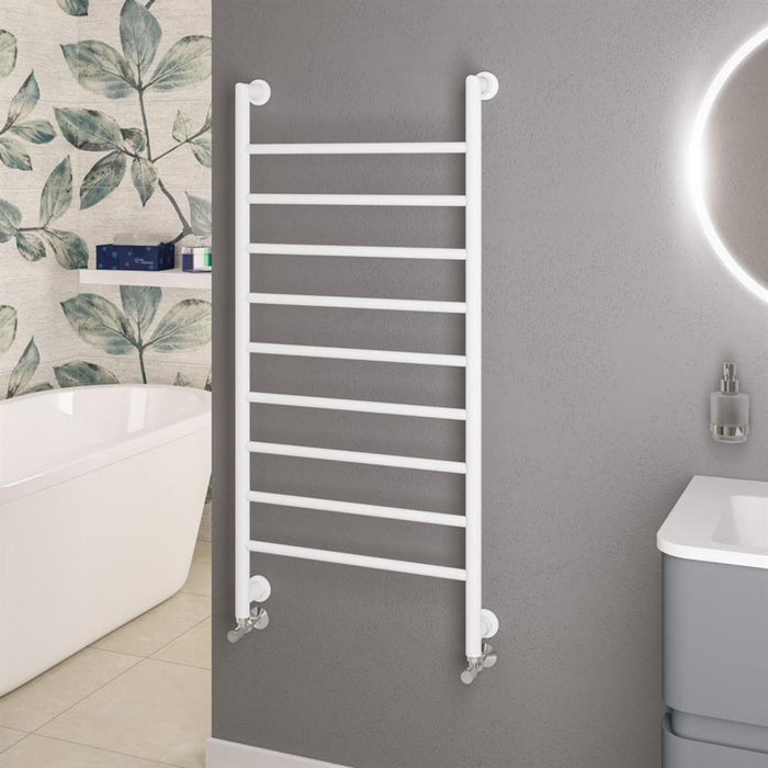 Eastbrook Eshton Vertical Designer Heated Towel Rail - Matt White