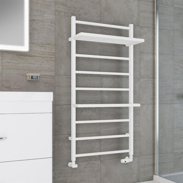 Eastbrook Launton Vertical Straight Heated Towel Rail - Matt White