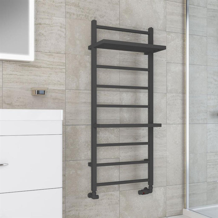 Eastbrook Launton Vertical Straight Heated Towel Rail - Matt Anthracite