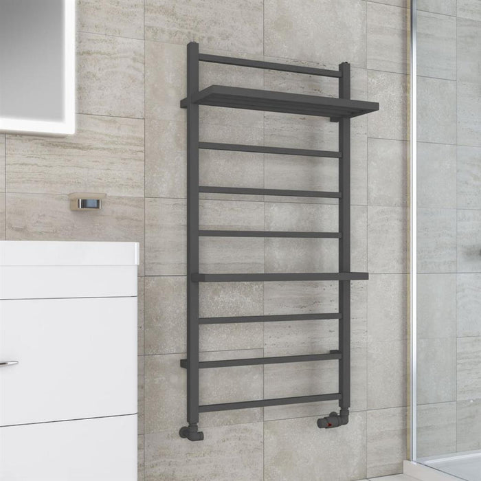 Eastbrook Launton Vertical Straight Heated Towel Rail - Matt Anthracite