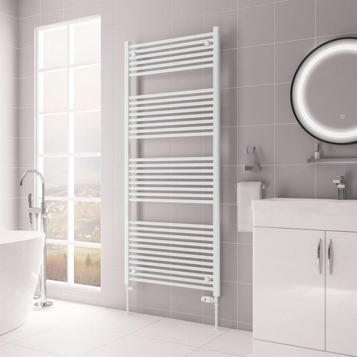 Eastbrook Biava Multirail HV Vertical Straight Heated Towel Rail - Gloss White