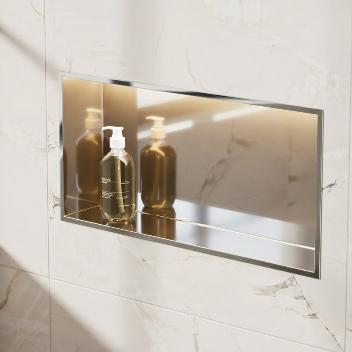 Crosswater Rectangular Shower Niche with LED Light Strip - 610mm x 305mm
