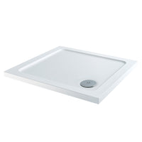 Scudo Riva Square Shower Tray with Waste - White