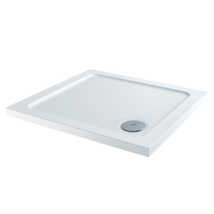 Scudo Riva Square Shower Tray with Waste - White