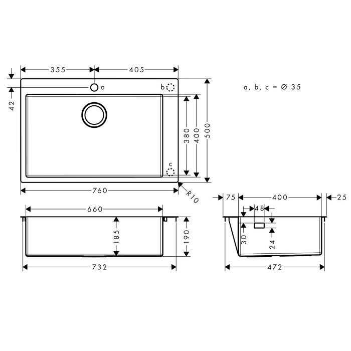 Hansgrohe S71 Kitchen Sink - Stainless Steel