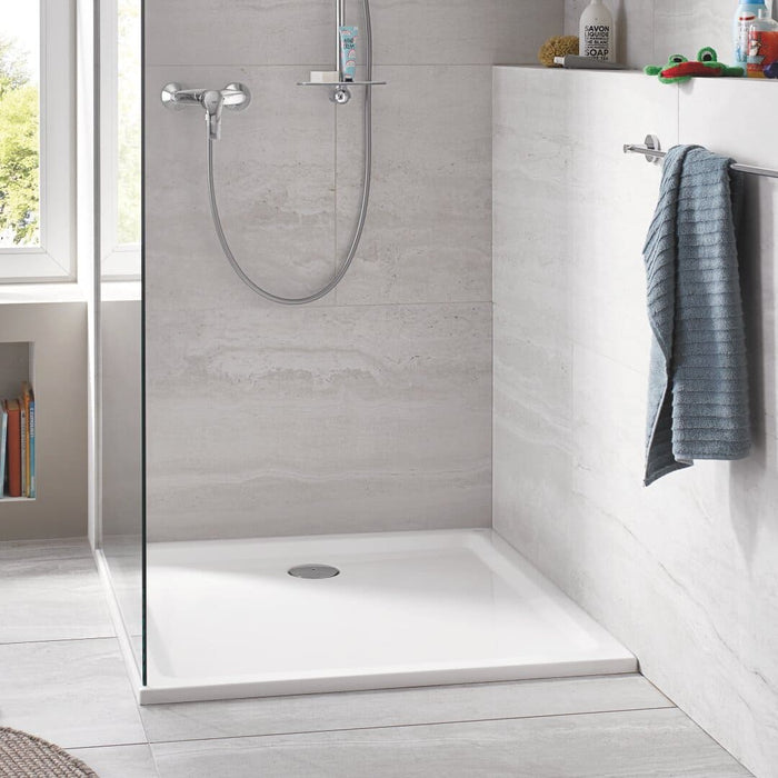 Tailored Low Profile Square Shower Tray with Waste - White