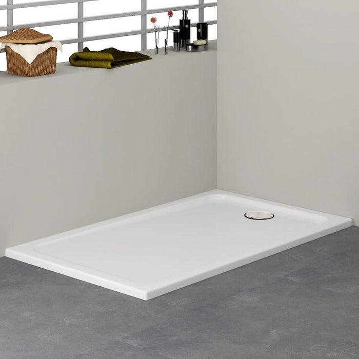 Tailored Low Profile Rectangular Shower Tray with Waste - White