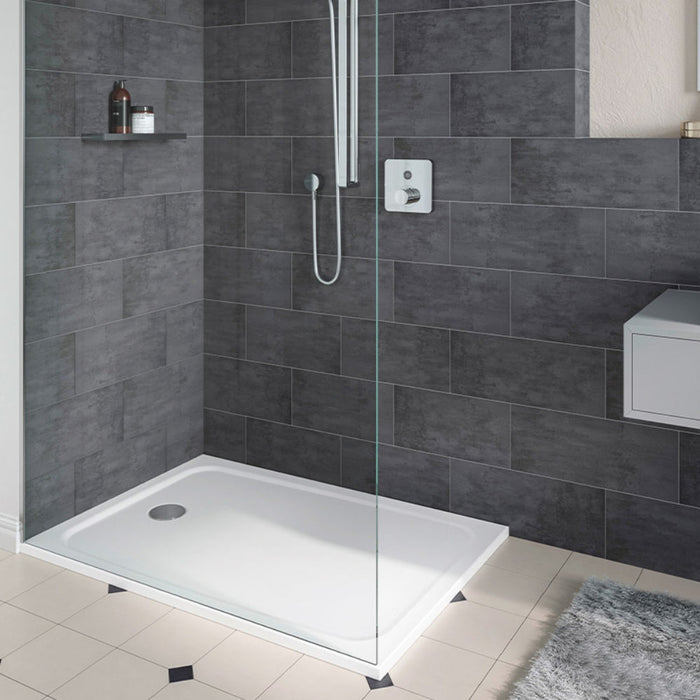 Tailored Low Profile Rectangular Shower Tray with Waste - White