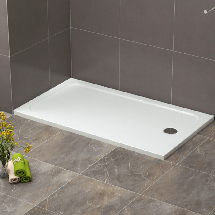 Tailored Low Profile Rectangular Shower Tray with Waste - White