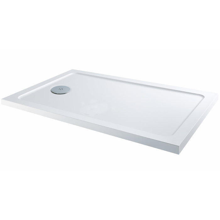 Tailored Low Profile Rectangular Shower Tray with Waste - White