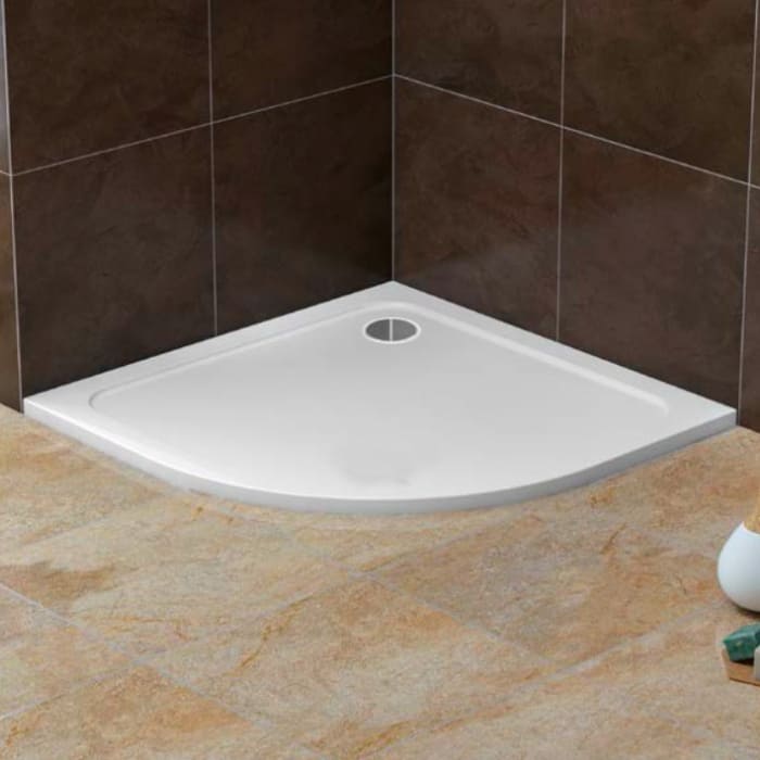 Tailored Low Profile Quadrant Shower Tray with Waste - White