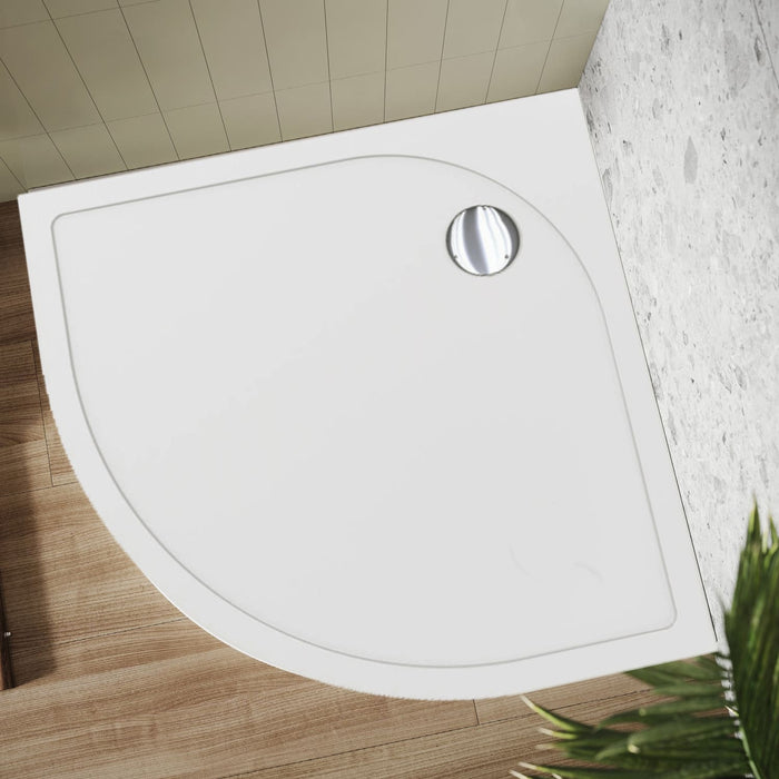 Tailored Low Profile Quadrant Shower Tray with Waste - White