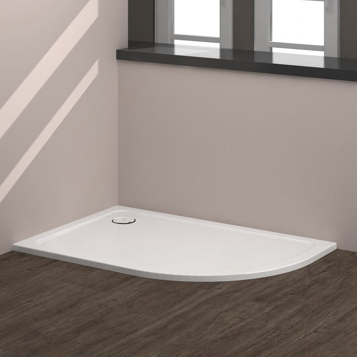 Tailored Low Profile Offset Quadrant Shower Tray with Waste - White