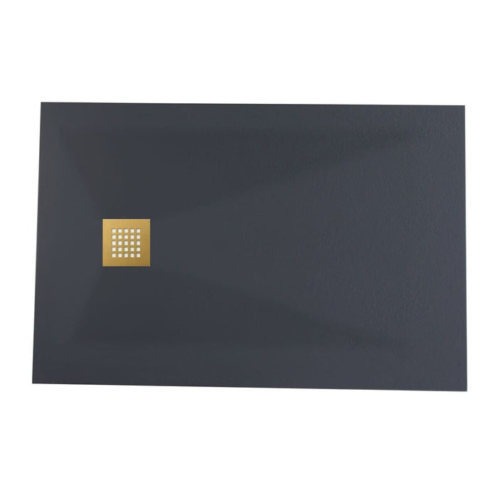 Tailored Slate Effect Low Profile Rectangular Shower Tray with Waste & Grill