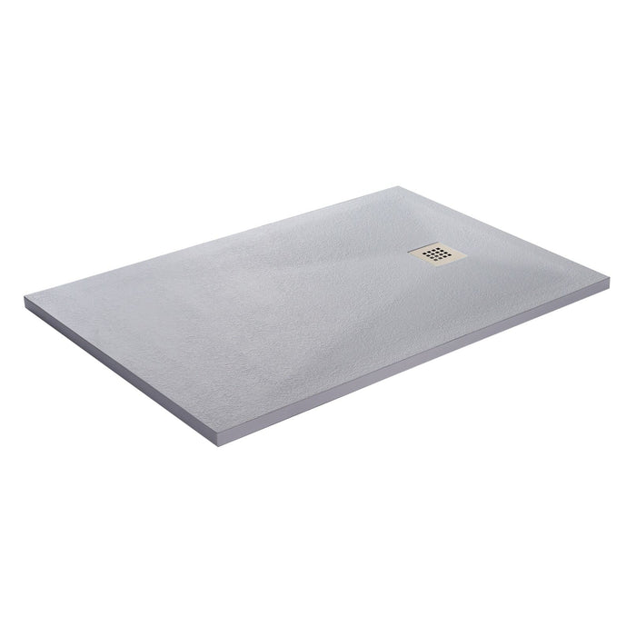 Tailored Slate Effect Low Profile Rectangular Shower Tray with Waste & Grill
