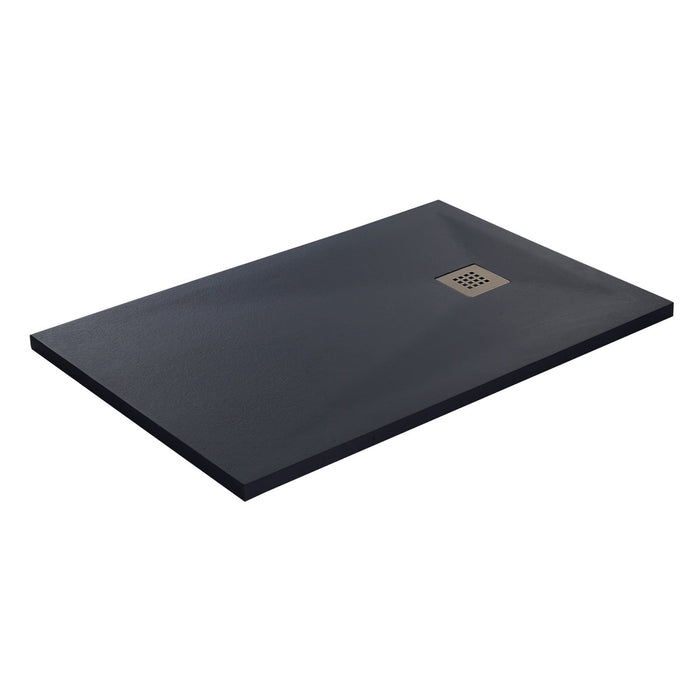 Tailored Slate Effect Low Profile Rectangular Shower Tray with Waste & Grill