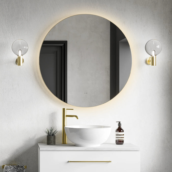 HiB Arcane Round Framed LED Illuminated Mirror