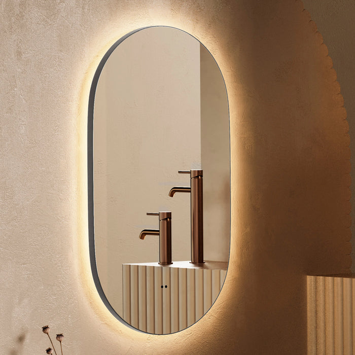 HiB Arcane Pill Illuminated Frame LED Mirror - 900mm x 500mm