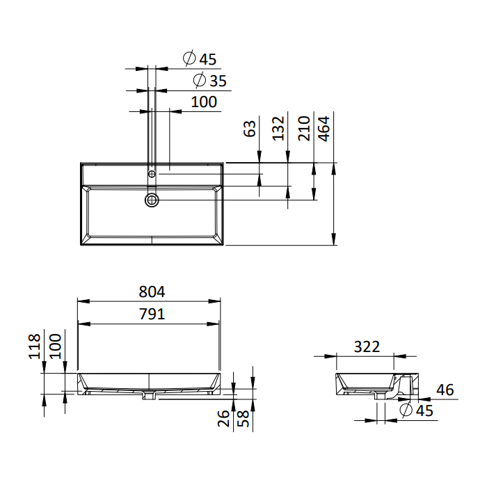 Crosswater Avenue 2 Drawer Wall Hung Vanity Unit With Basin