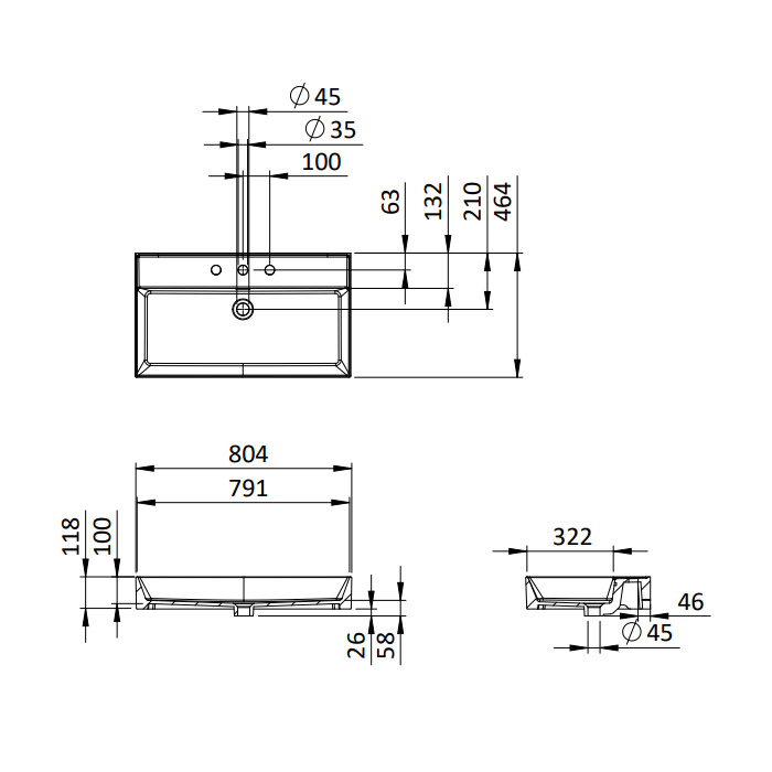 Crosswater Avenue 2 Drawer Wall Hung Vanity Unit With Basin