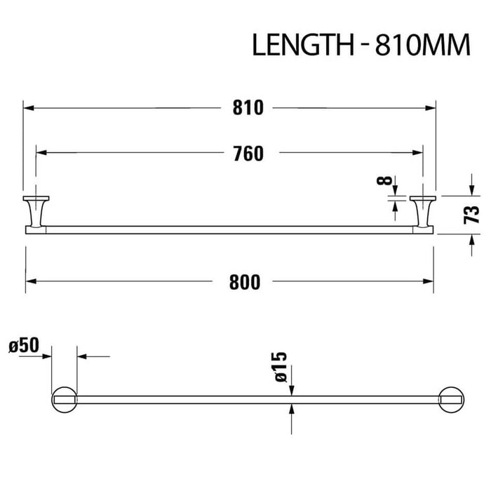 Duravit Starck T Single Towel Rail