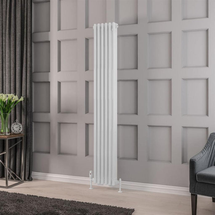 Eastbrook Rivassa 3 Column Vertical Designer Radiator - Gloss White